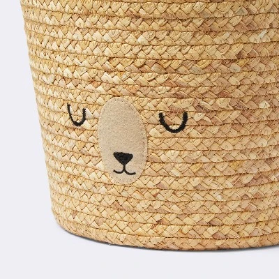 Braided Water Hyacinth Tapered Floor Basket Sleepy Bear - Cloud Island™ 2 Braided Water Hyacinth Tapered Floor Basket Sleepy Bear - Cloud Island™ - Image 2