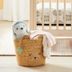 Chicco Outlet Store 12 Braided Water Hyacinth Tapered Floor Basket Sleepy Bear - Cloud Island™