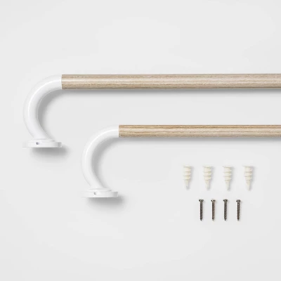 Blackout Kids' Curtain Rod Natural Wood/White - Pillowfort™ 1 Blackout Kids' Curtain Rod Natural Wood/White - Pillowfort™