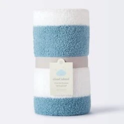 Chenille Stripe Baby Blanket - Blue And White Stripe - Cloud Island™ -Chicco Outlet Store GUEST 33394f1a 0743 4a98 82f3 beeaf085474c