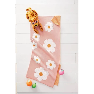 48"x58" Knit Kids' Throw Daisy Pink - Pillowfort™ 1 48"x58" Knit Kids' Throw Daisy Pink - Pillowfort™