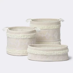 Tufted Fabric Large Round Storage Basket - Khaki And Cream - Cloud Island™ 5 Tufted Fabric Large Round Storage Basket - Khaki And Cream - Cloud Island™ -Chicco Outlet Store GUEST e2afc7f2 506d 4734 b8ca 23bee32bd3dd