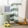 Chenille Stripe Baby Blanket - Green And White Stripe - Cloud Island™