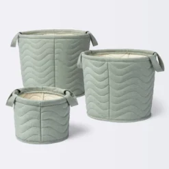 Quilted Fabric Large Round Storage Basket - Green - Cloud Island™ -Chicco Outlet Store GUEST fe54c62f 90f2 4ff1 bc3f d731445825aa
